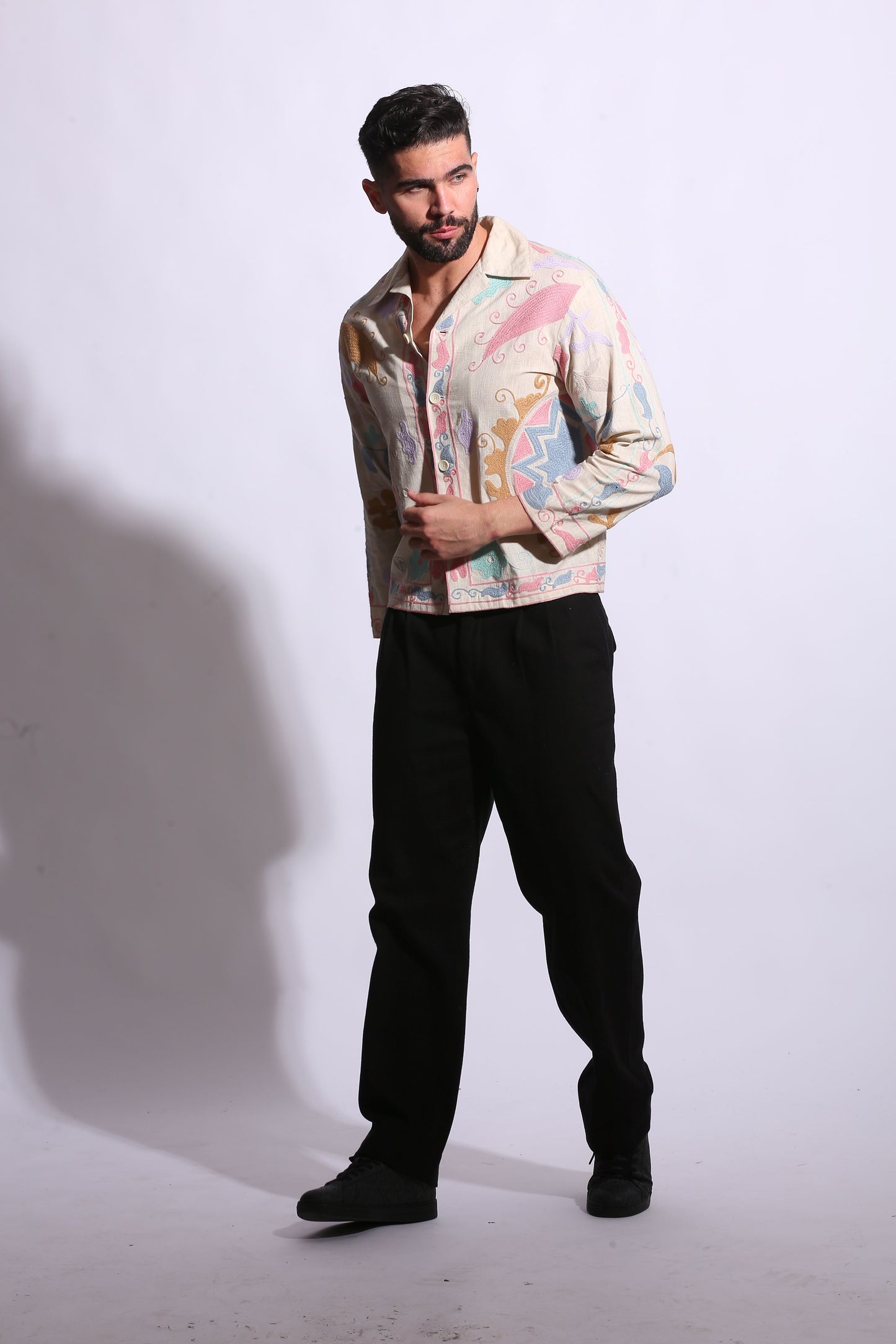 SUZANI MOTIF EMBROIDERED SHIRT
