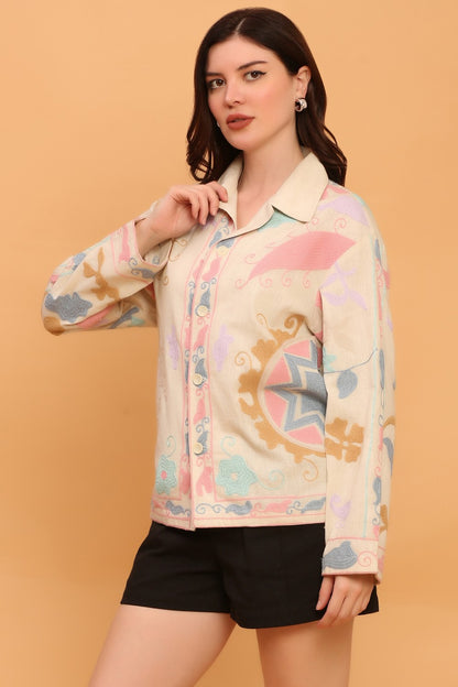 SUZANI MOTIF EMBROIDERED SHIRT