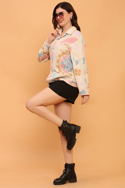 SUZANI MOTIF EMBROIDERED SHIRT