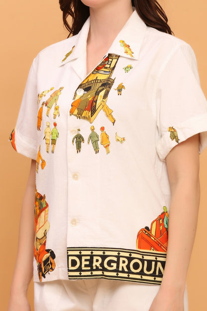 VINTAGE RAILWAY APPLIQUE SHIRT