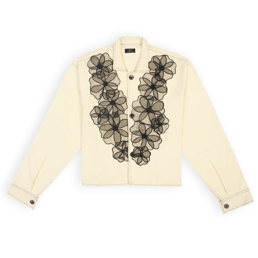 ELARA WOMEN PETAL APPLIQUE SHACKET