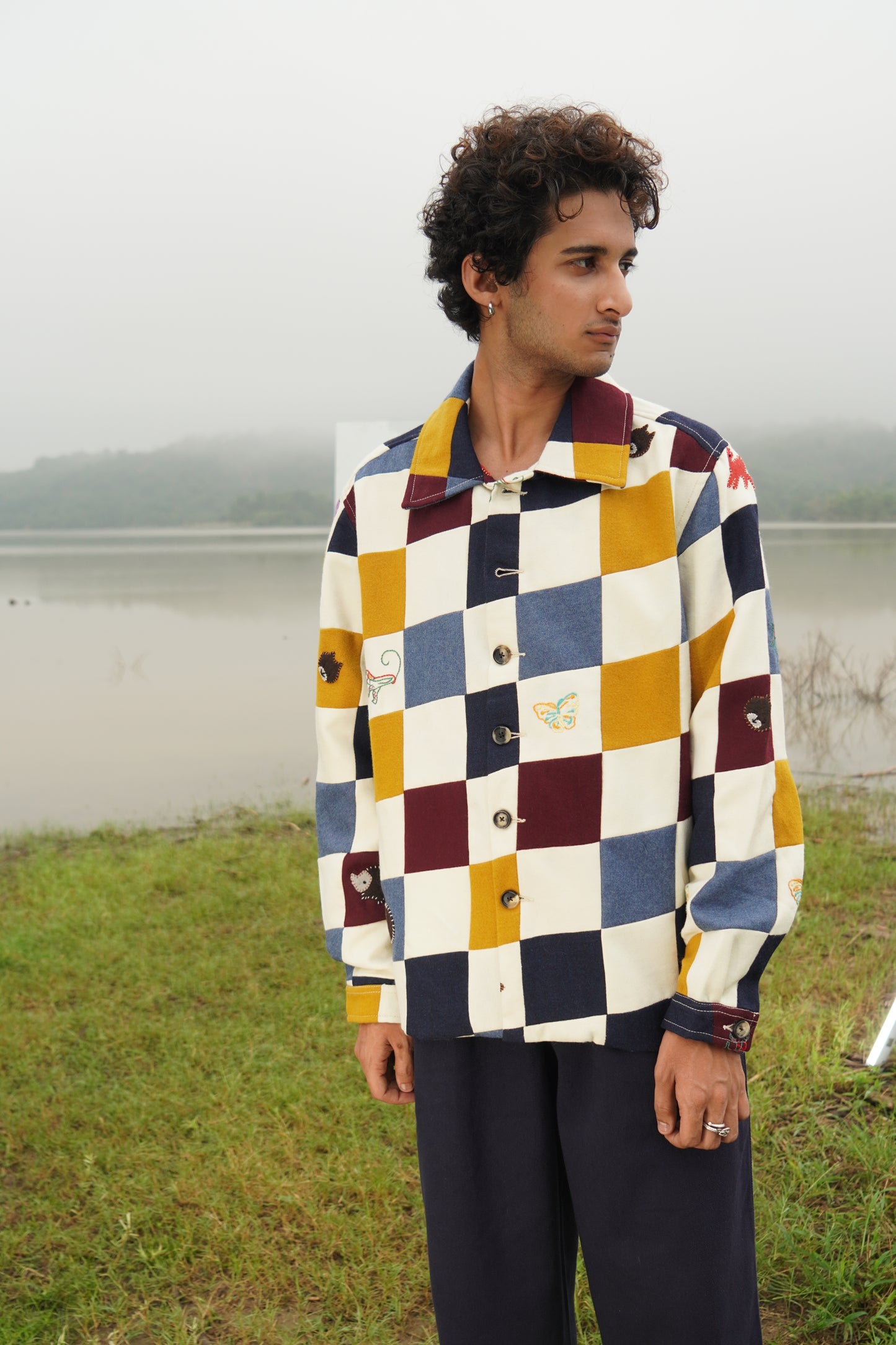 JACKSON UNISEX PATCHWORK EMB SHACKET