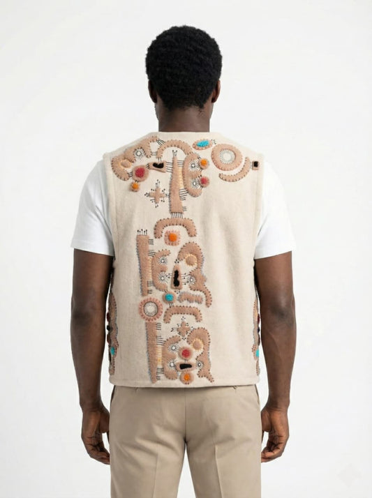JORDAN UNISEX APPLIQUE EMBROIDERY VEST